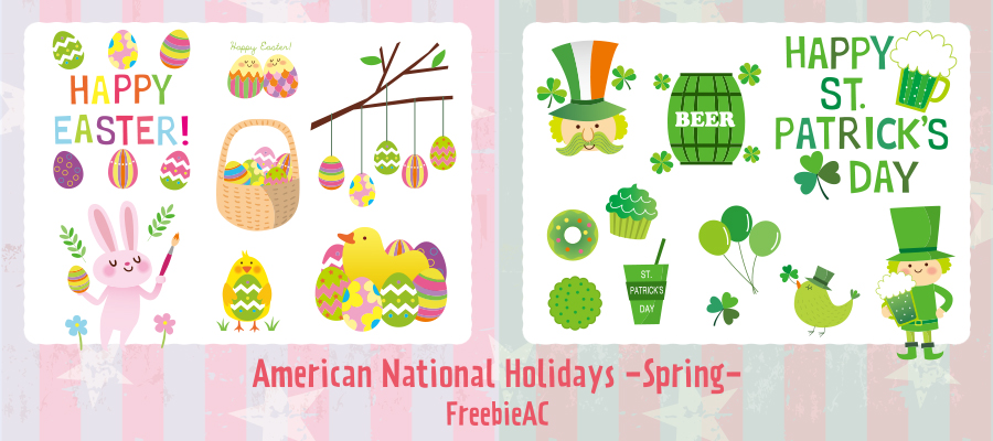 American spring holiday illustration material